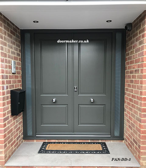 traditional double front doors panel