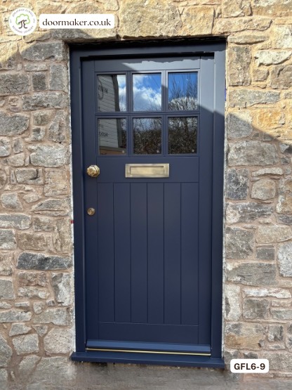 6 pane door blue