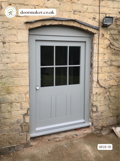 6 pane cottage door - lamp room grey