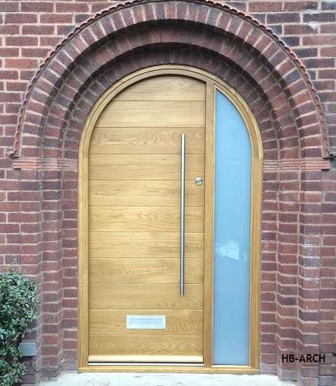 arched contemporary oak door