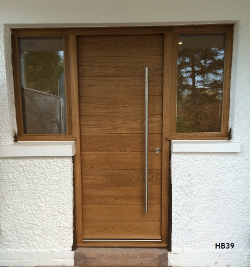 contemporary oak door side windows