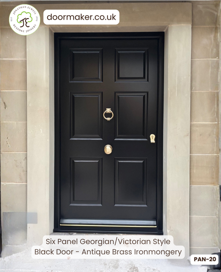 bespoke georgian victorian style entrance door with 6 raised and fielded panels and frame made from accoya